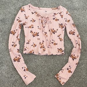 Pink floral shirt size xs